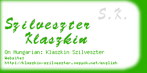 szilveszter klaszkin business card